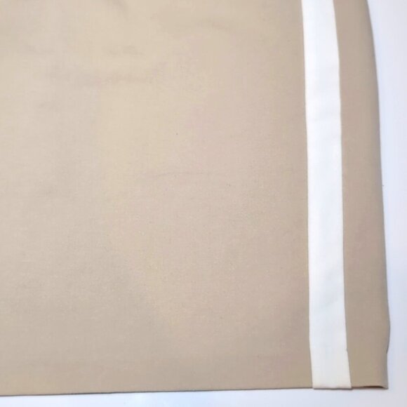 3/$20 Cynthia Rowley Khaki Pencil Skirt Side Stripe Contrast Contour Above Knee - Picture 3 of 10